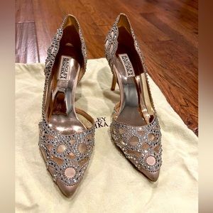 Badgley Mischka Rose gold heels - used, worn once. Good condition